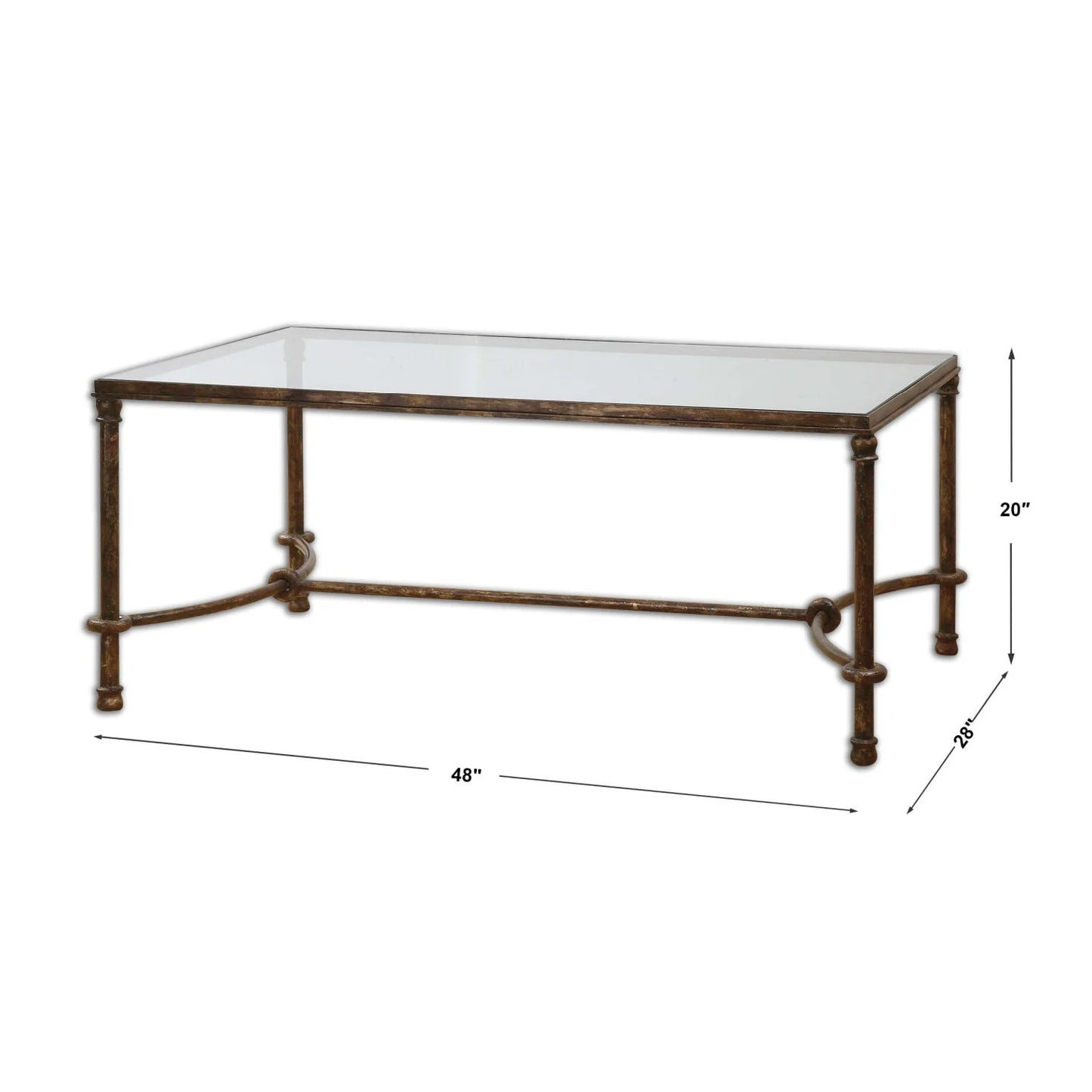 Luxury Warring Bronze Framed Coffee Table Modern Italian Style for Villa