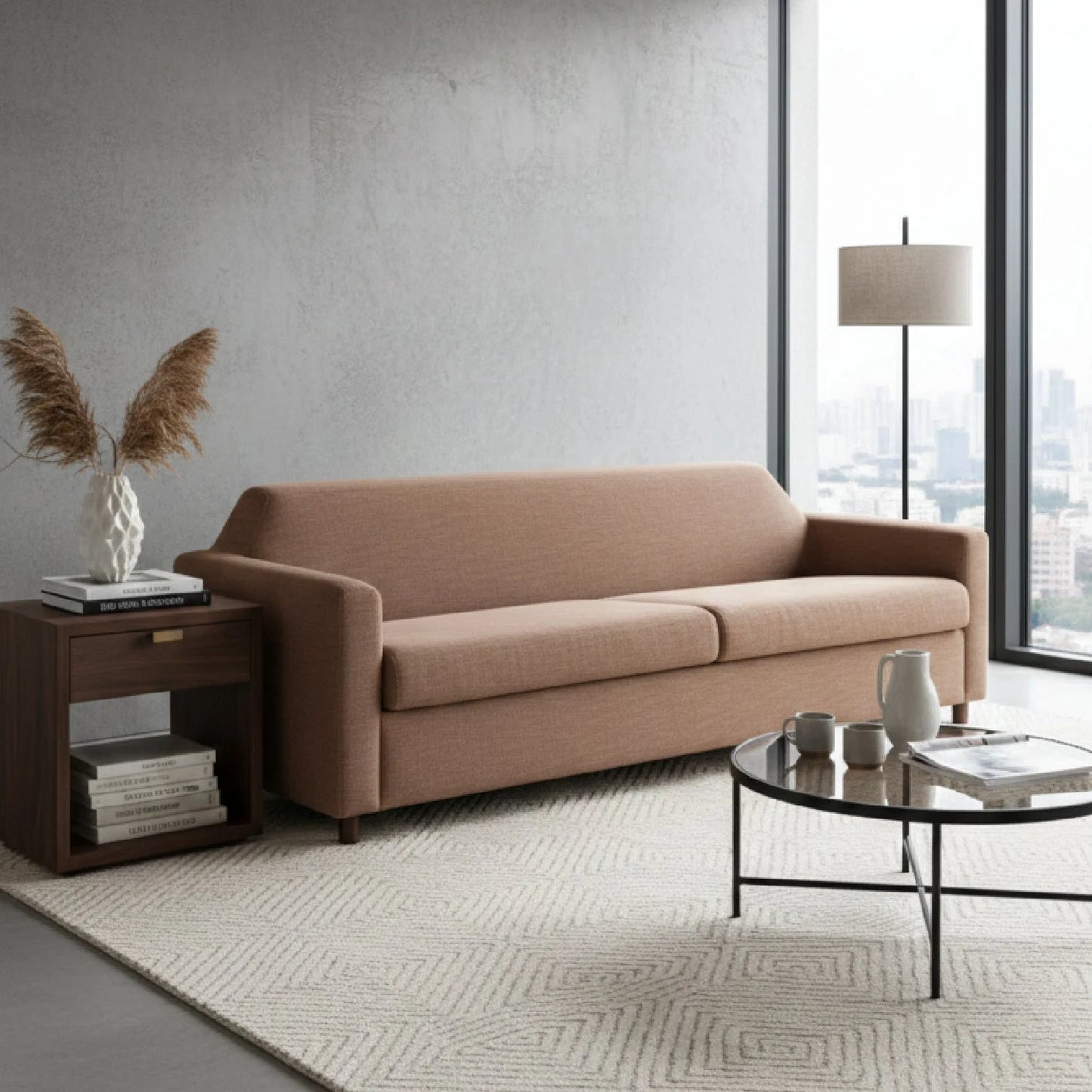 Luxury Washed Linen Sofa Modern Italian Style for Villa