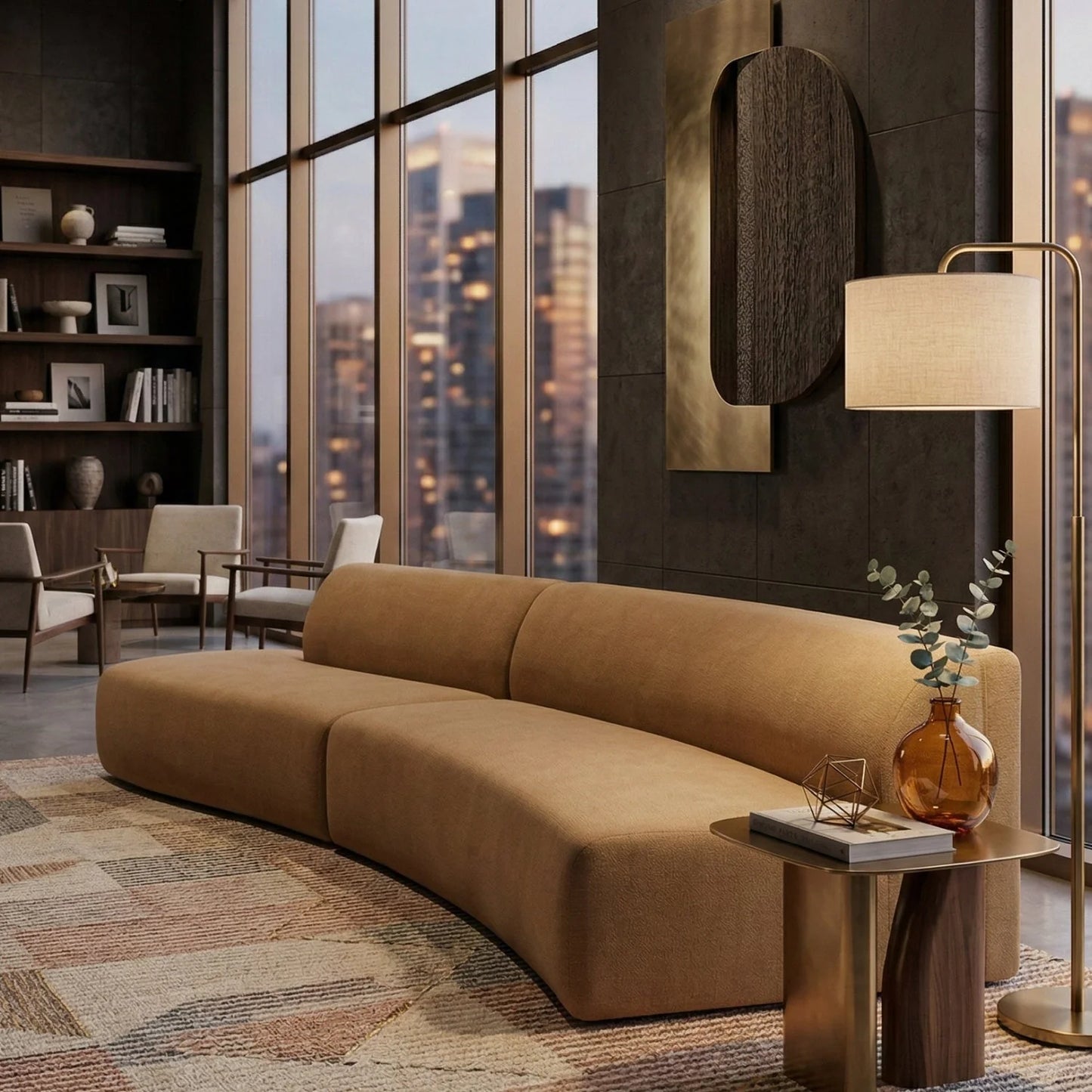 Luxury Wave Modular Sofa Modern Italian Style for Villa