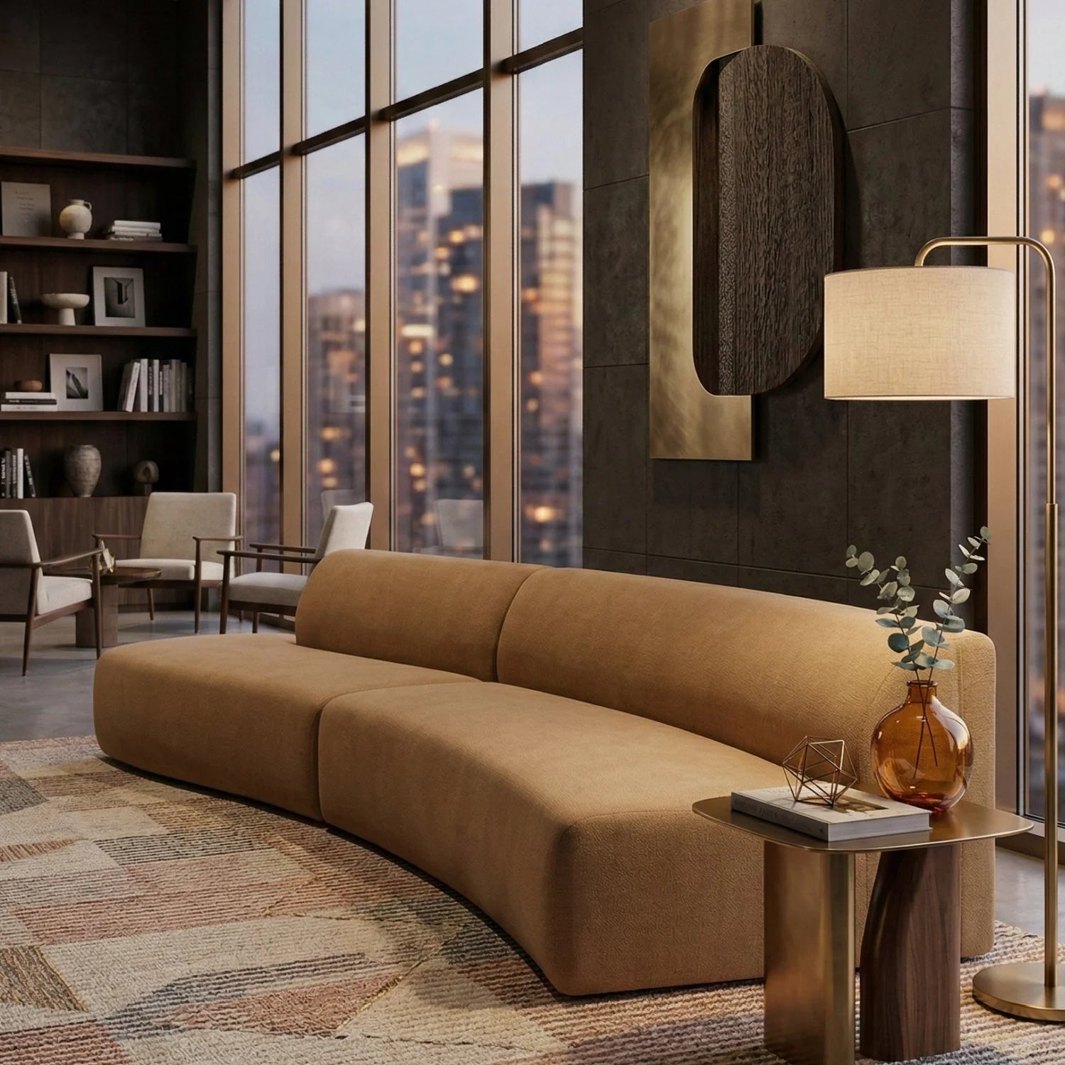 Luxury Wave Modular Sofa Modern Italian Style for Villa