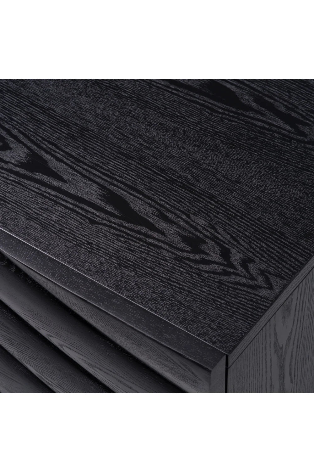 Luxury Wave Patterned Ash 4-Door Sideboard European Style for Villa