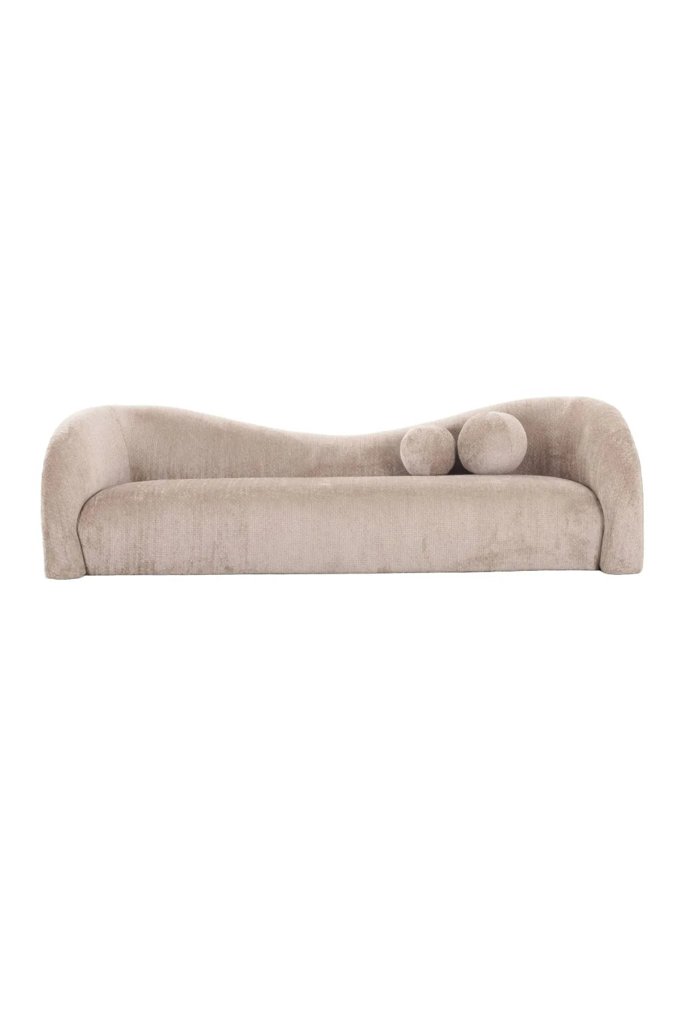 Luxury Wavy Back 4-Seater Sofa Modern Italian Style for Villa