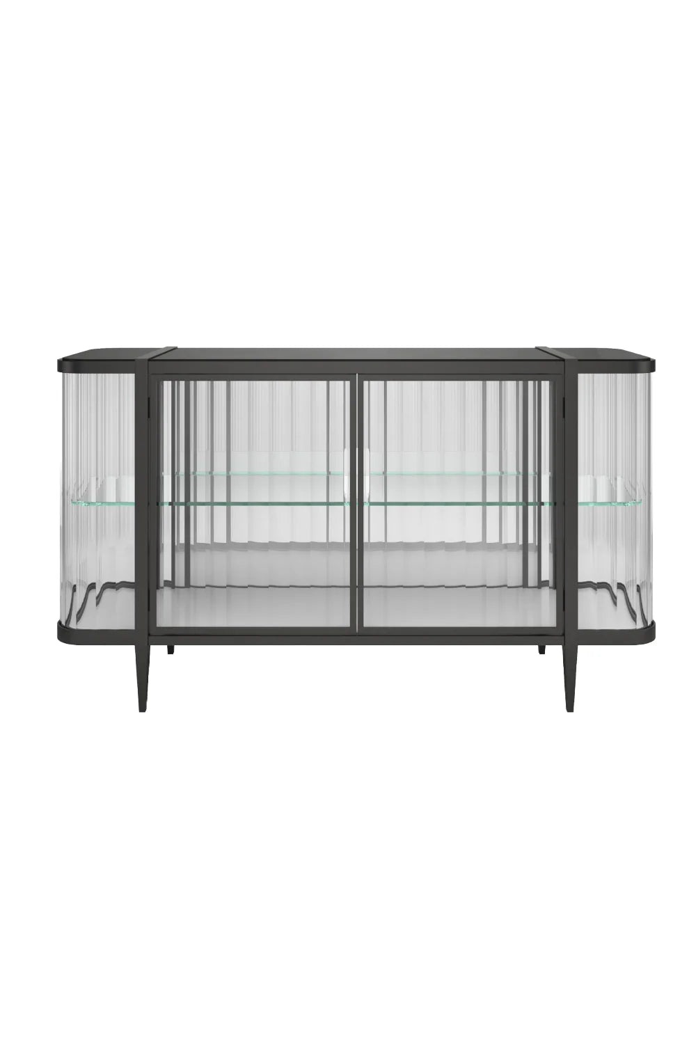 Luxury Wavy Mirror 2-Door Sideboard European Style for Villa