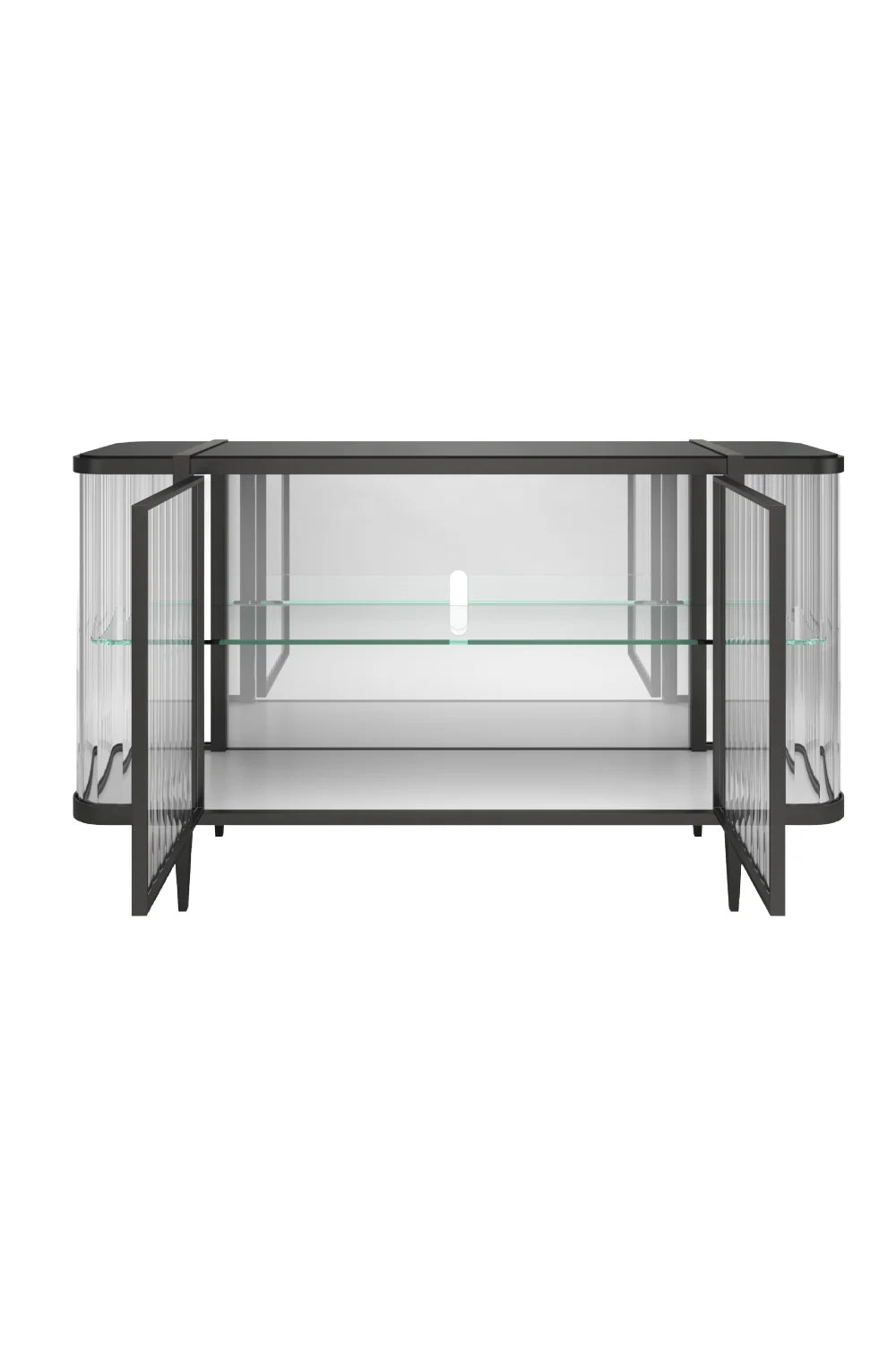Luxury Wavy Mirror 2-Door Sideboard European Style for Villa
