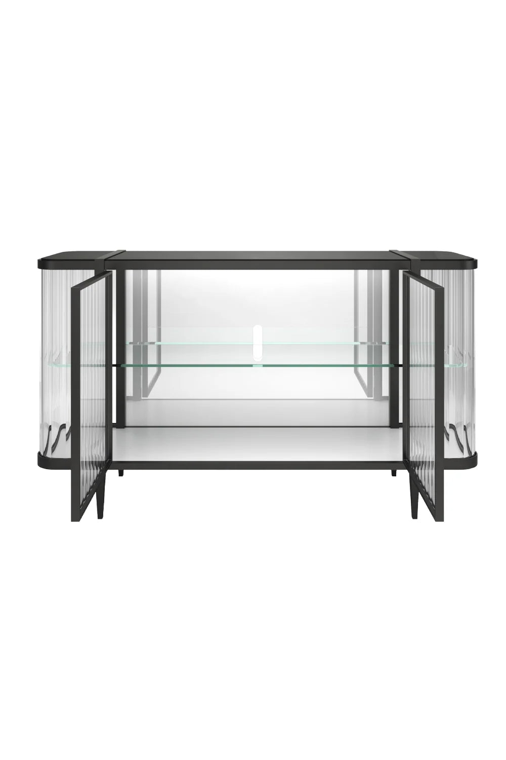 Luxury Wavy Mirror 2-Door Sideboard European Style for Villa
