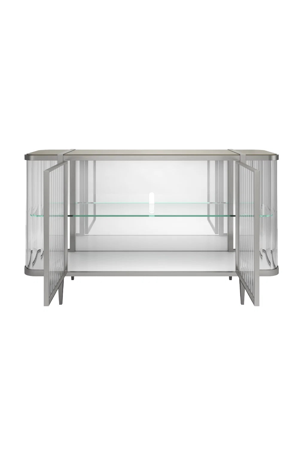 Luxury Wavy Mirror 2-Door Sideboard European Style for Villa