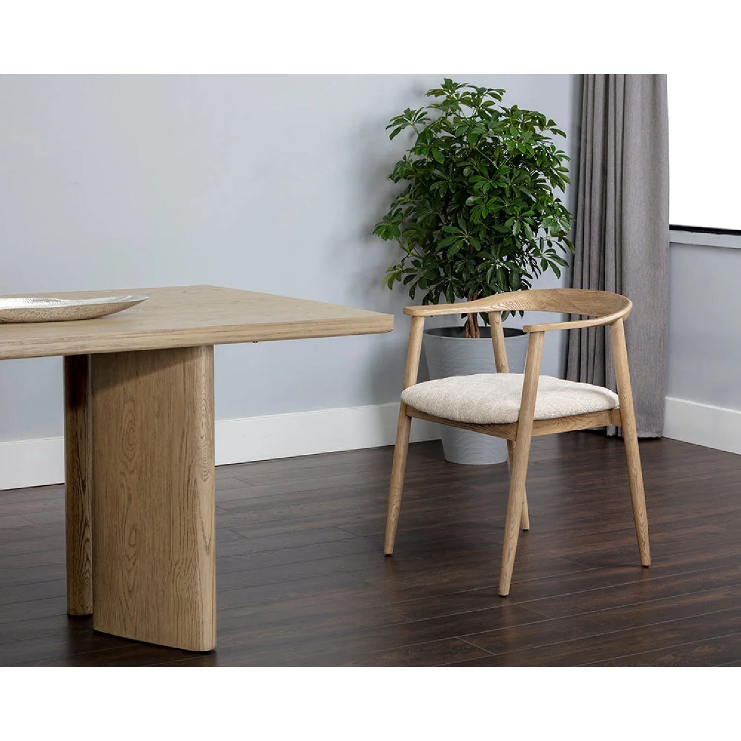 Luxury Weathered Oak Modern Dining Armchair European Style for Villa