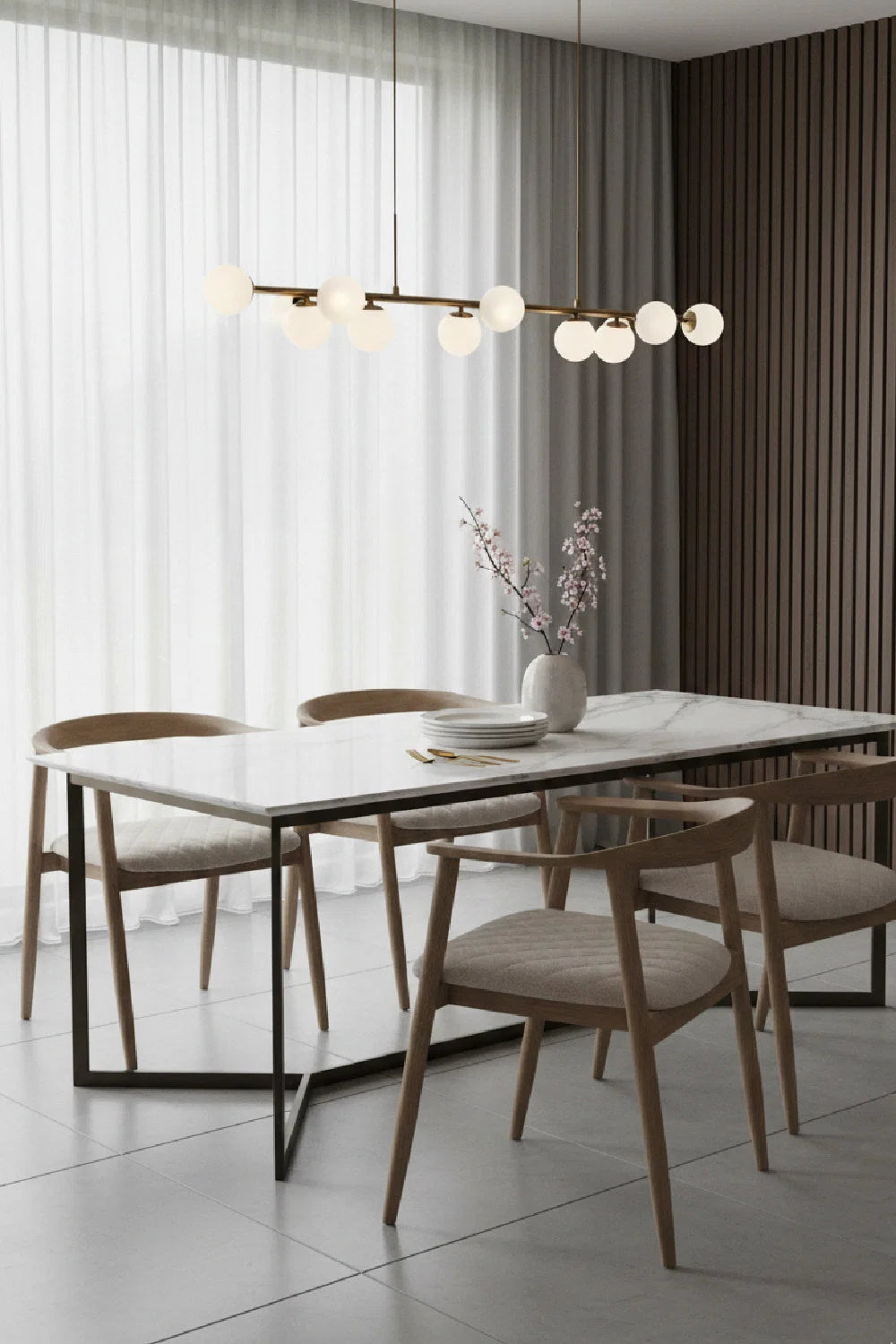 Luxury Weathered Oak Modern Dining Armchair European Style for Villa