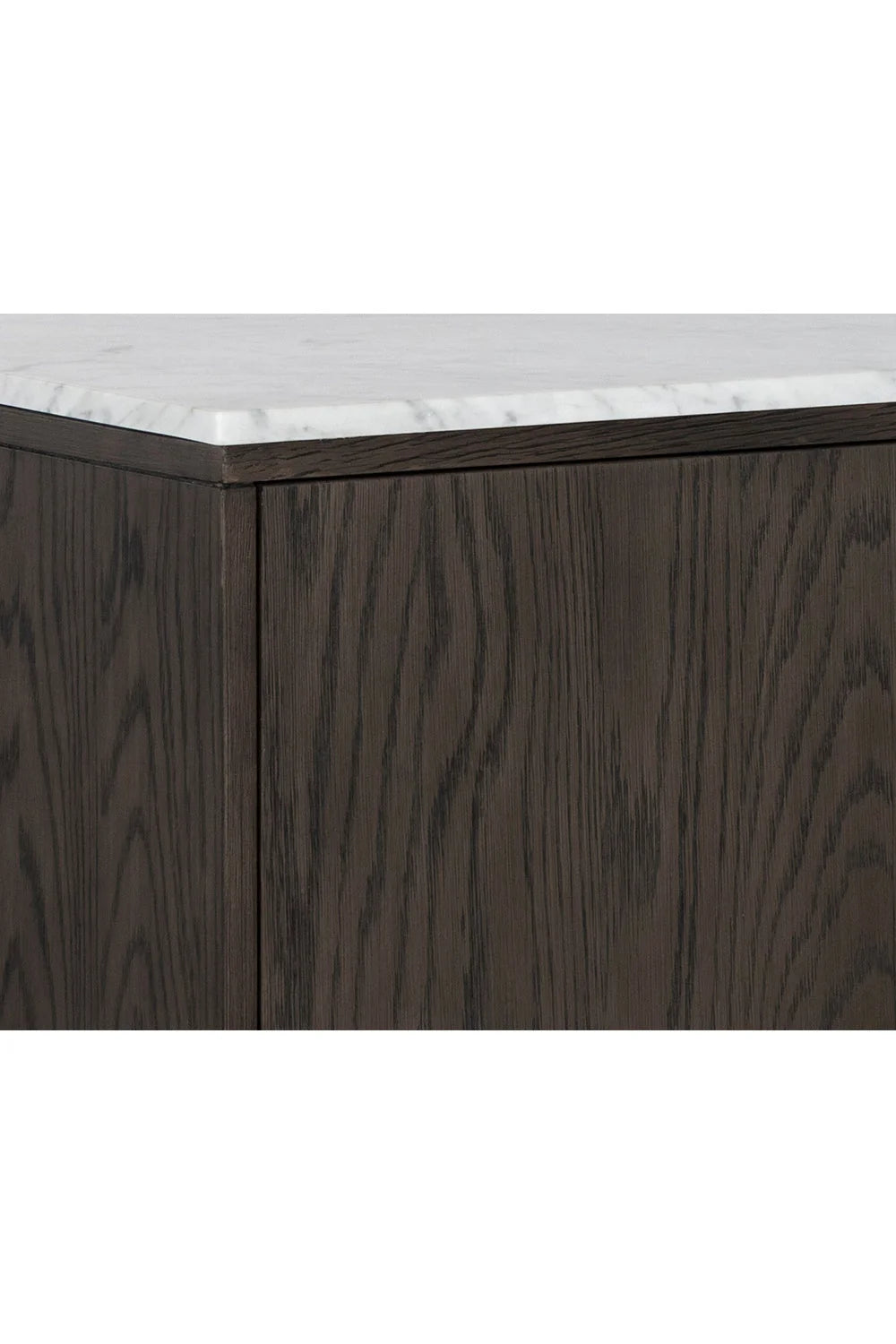 Luxury Weathered Oak White Marble 4-Door Sideboard European Style for Villa