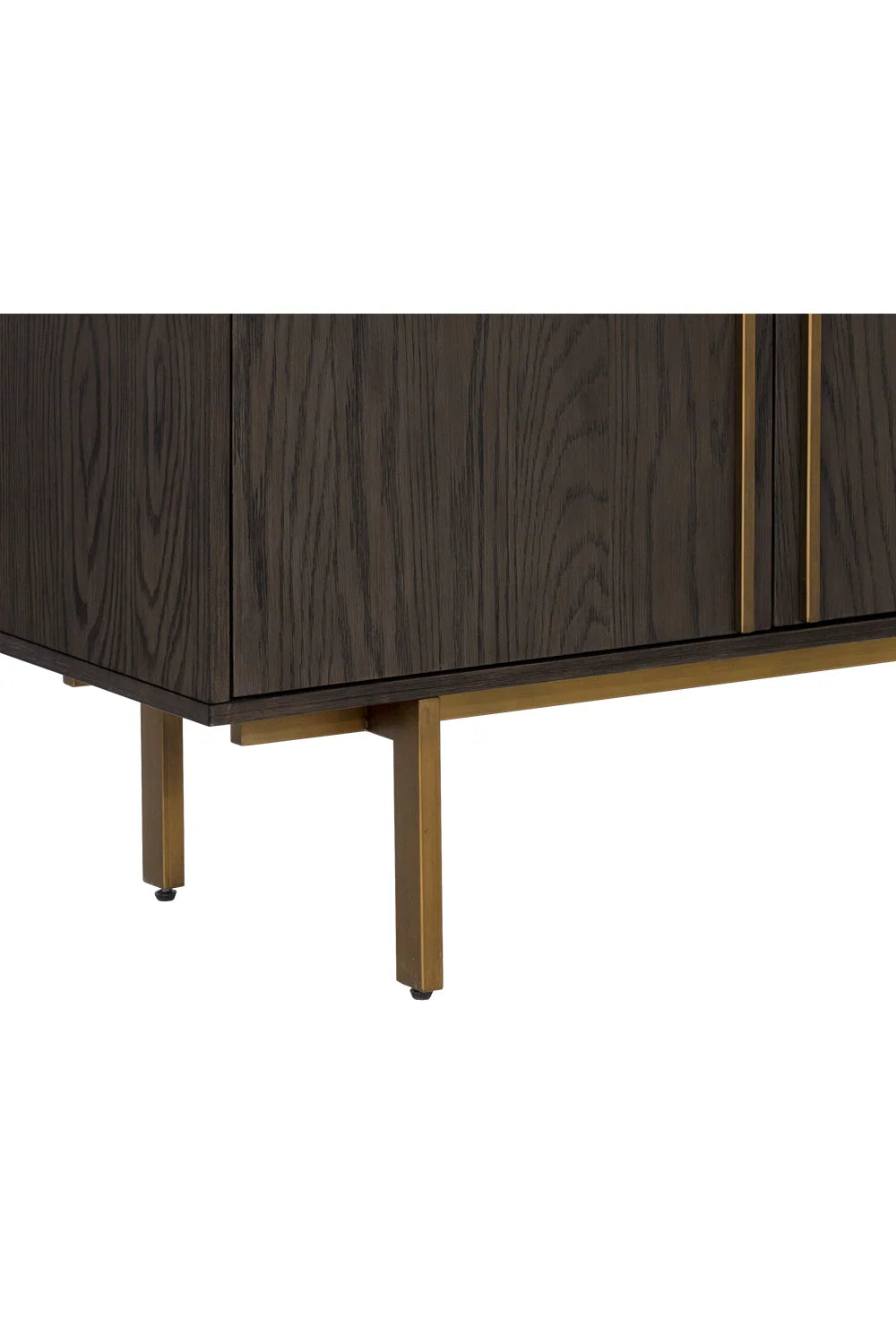 Luxury Weathered Oak White Marble 4-Door Sideboard European Style for Villa