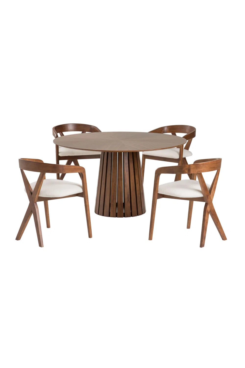 Luxury Weiss Round Pedestal Dining Table Modern Italian Style for Villa