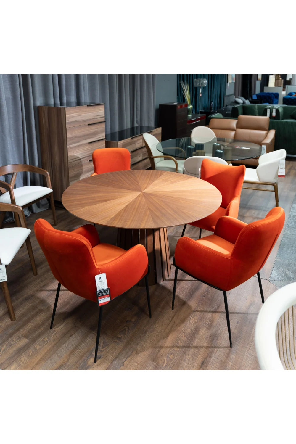 Luxury Weiss Round Pedestal Dining Table Modern Italian Style for Villa