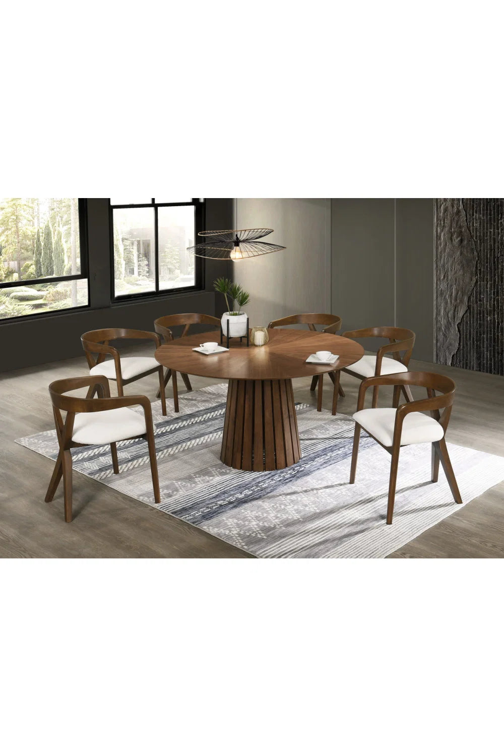 Luxury Weiss Round Pedestal Dining Table Modern Italian Style for Villa