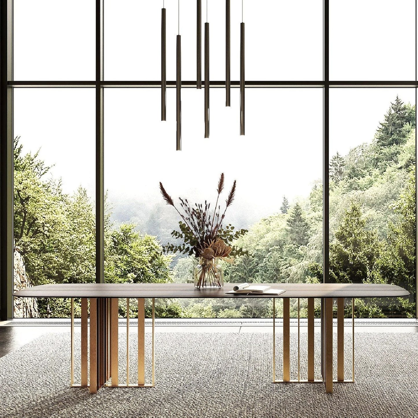 Luxury Wenge Oak Dining Table Modern Italian Style for Villa