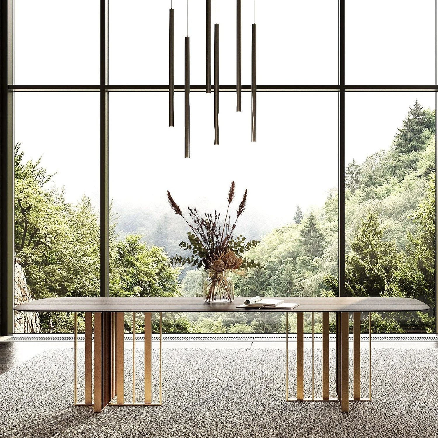Luxury Wenge Oak Dining Table Modern Italian Style for Villa