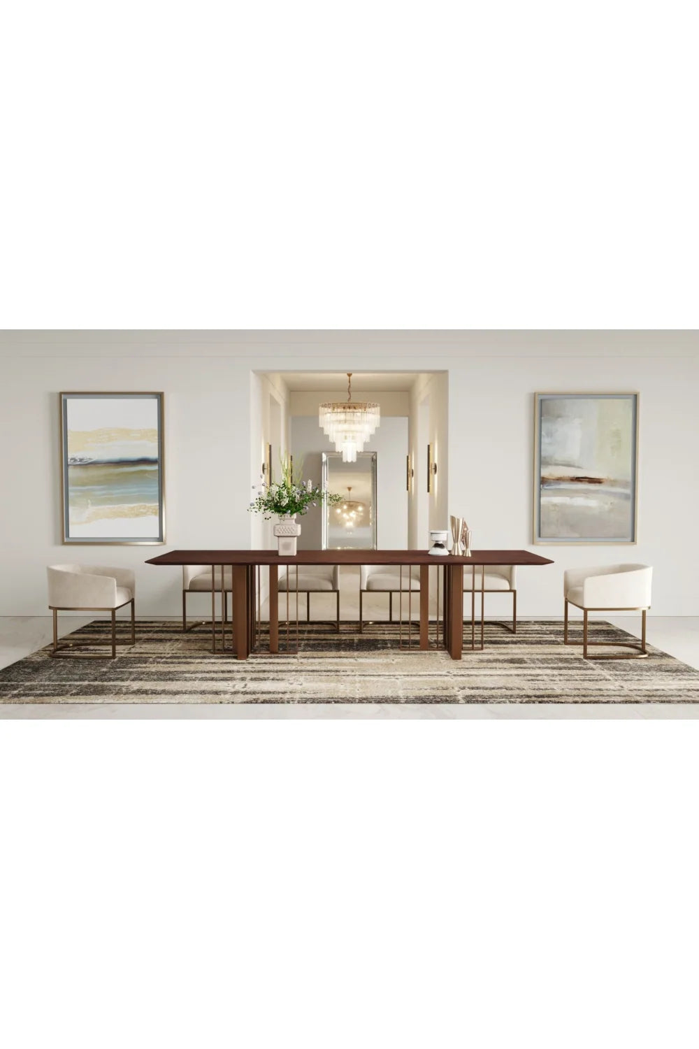 Luxury Wenge Oak Dining Table Modern Italian Style for Villa