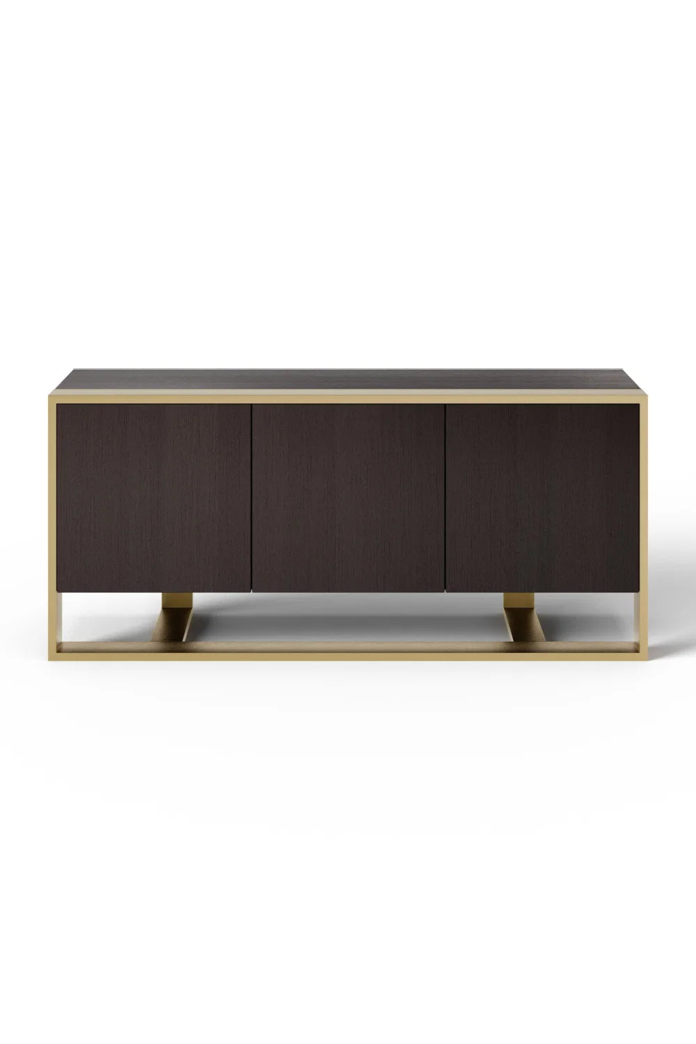 Luxury Wenge Veneer 3-Door Sideboard European Style for Villa