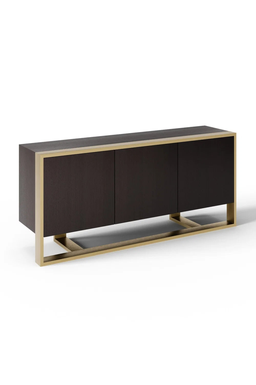 Luxury Wenge Veneer 3-Door Sideboard European Style for Villa