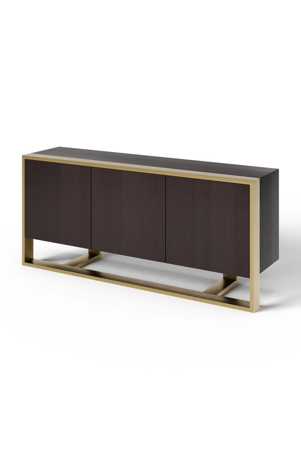 Luxury Wenge Veneer 3-Door Sideboard European Style for Villa
