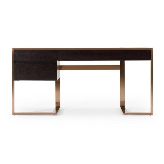Luxury Wenge Veneer 3-Drawer Modern Desk European Style for Villa