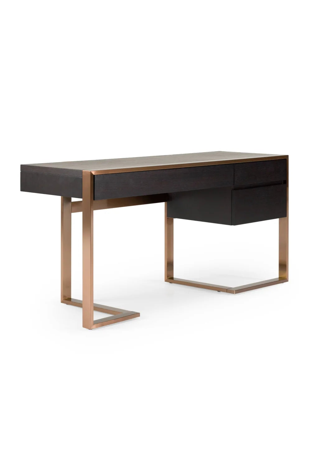 Luxury Wenge Veneer 3-Drawer Modern Desk European Style for Villa