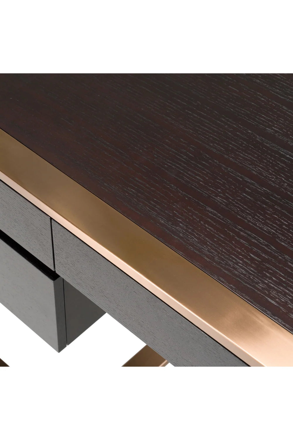 Luxury Wenge Veneer 3-Drawer Modern Desk European Style for Villa