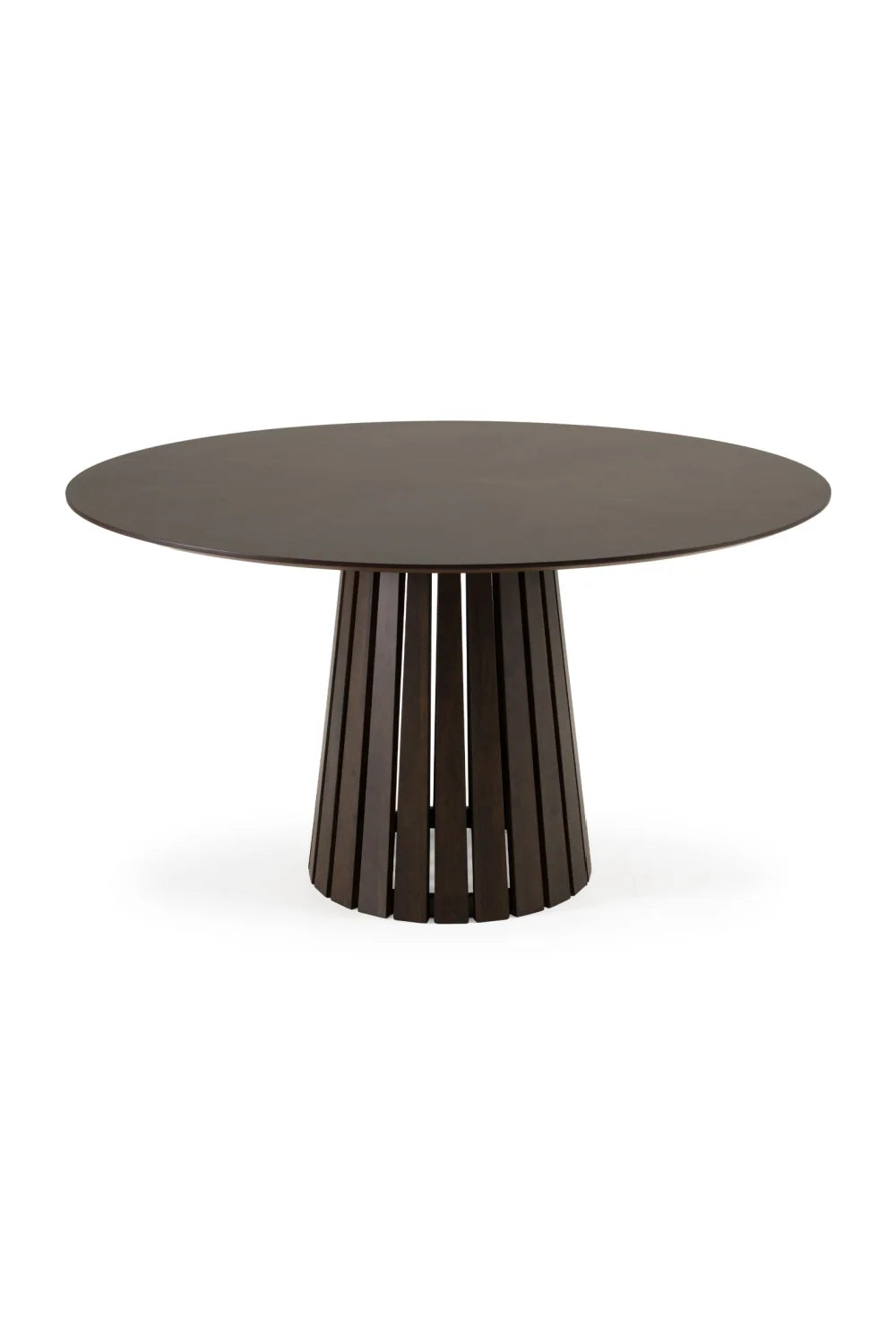 Luxury Wenge Veneer Round Dining Table Modern Italian Style for Villa