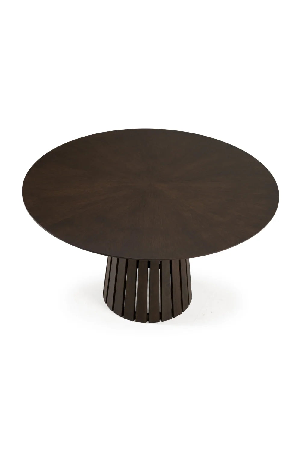 Luxury Wenge Veneer Round Dining Table Modern Italian Style for Villa