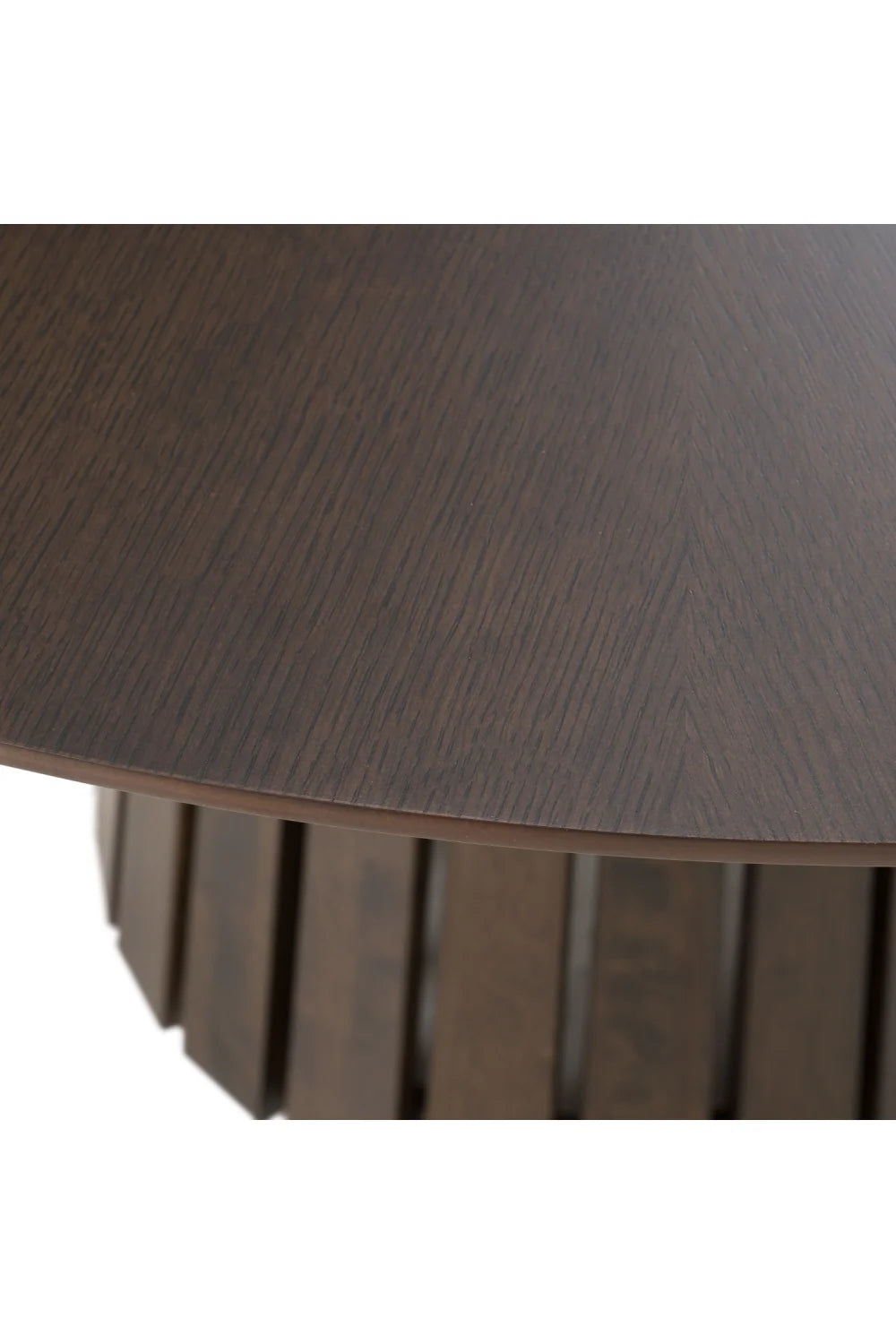 Luxury Wenge Veneer Round Dining Table Modern Italian Style for Villa