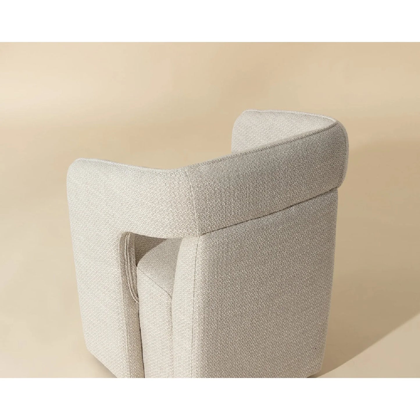 Luxury Wheeled Fabric Dining Armchair European Style for Villa