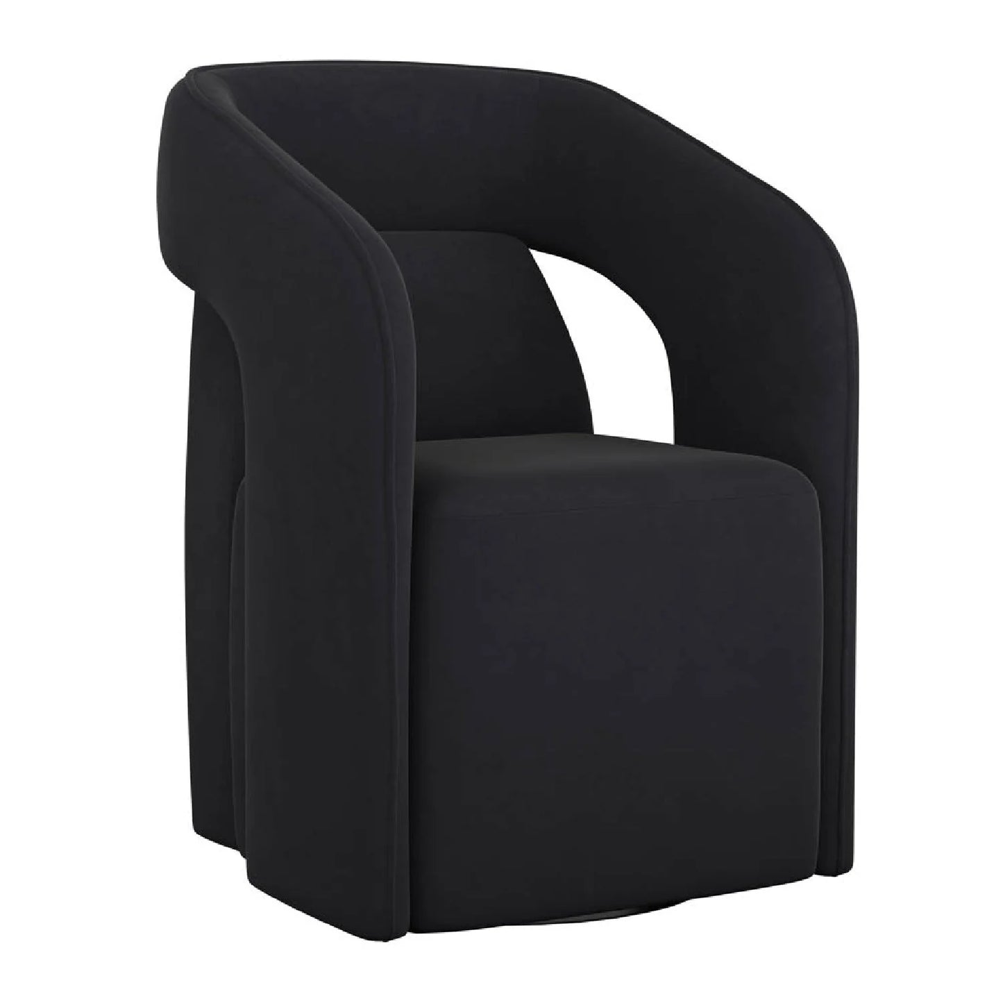 Luxury Wheeled Fabric Dining Armchair European Style for Villa