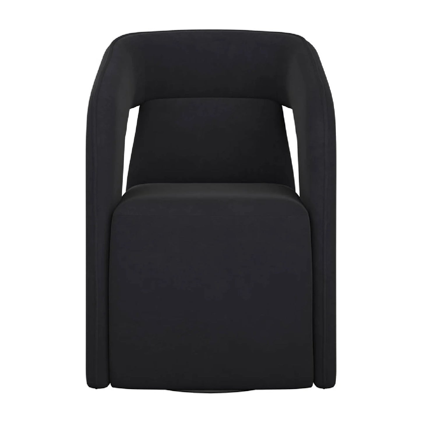 Luxury Wheeled Fabric Dining Armchair European Style for Villa