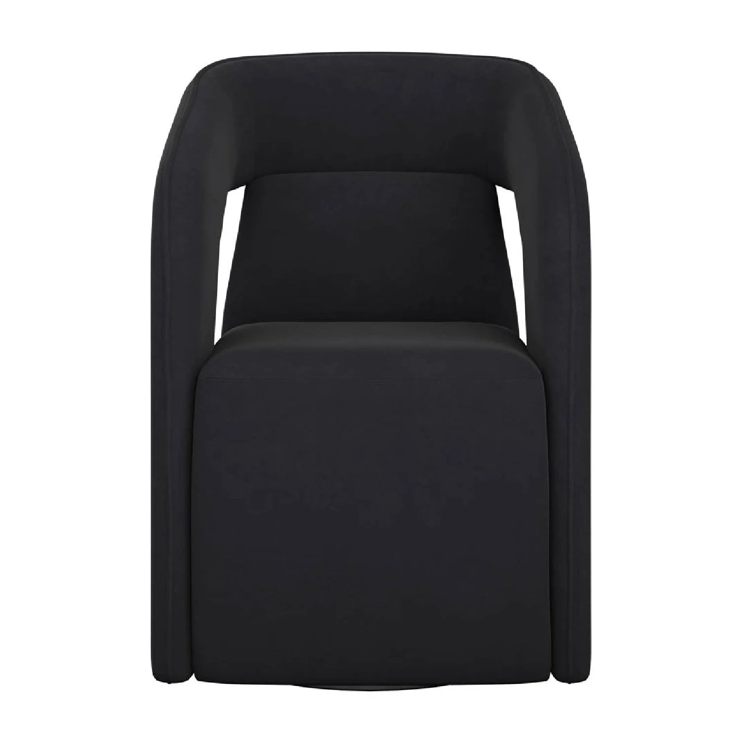 Luxury Wheeled Fabric Dining Armchair European Style for Villa