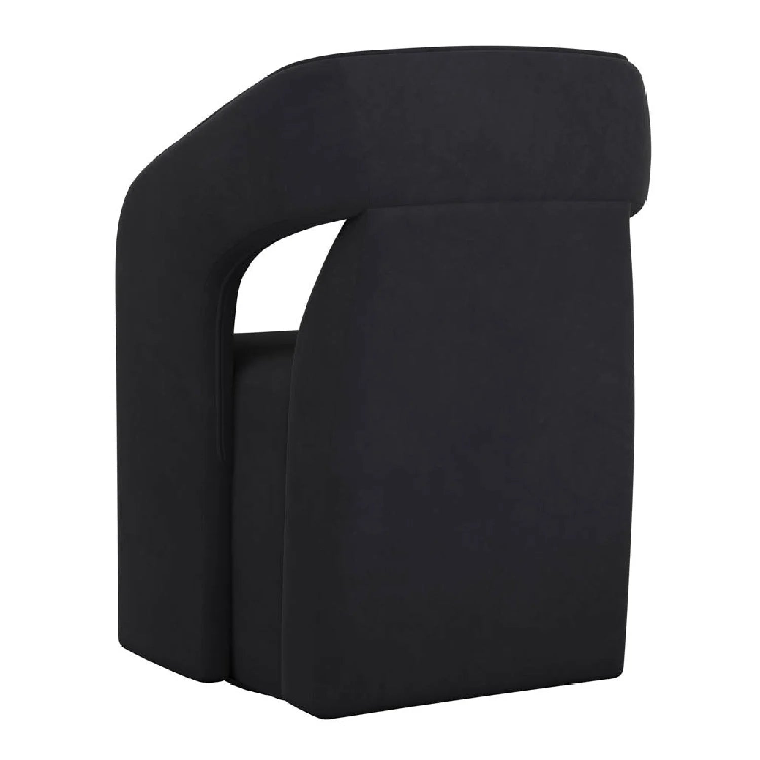 Luxury Wheeled Fabric Dining Armchair European Style for Villa