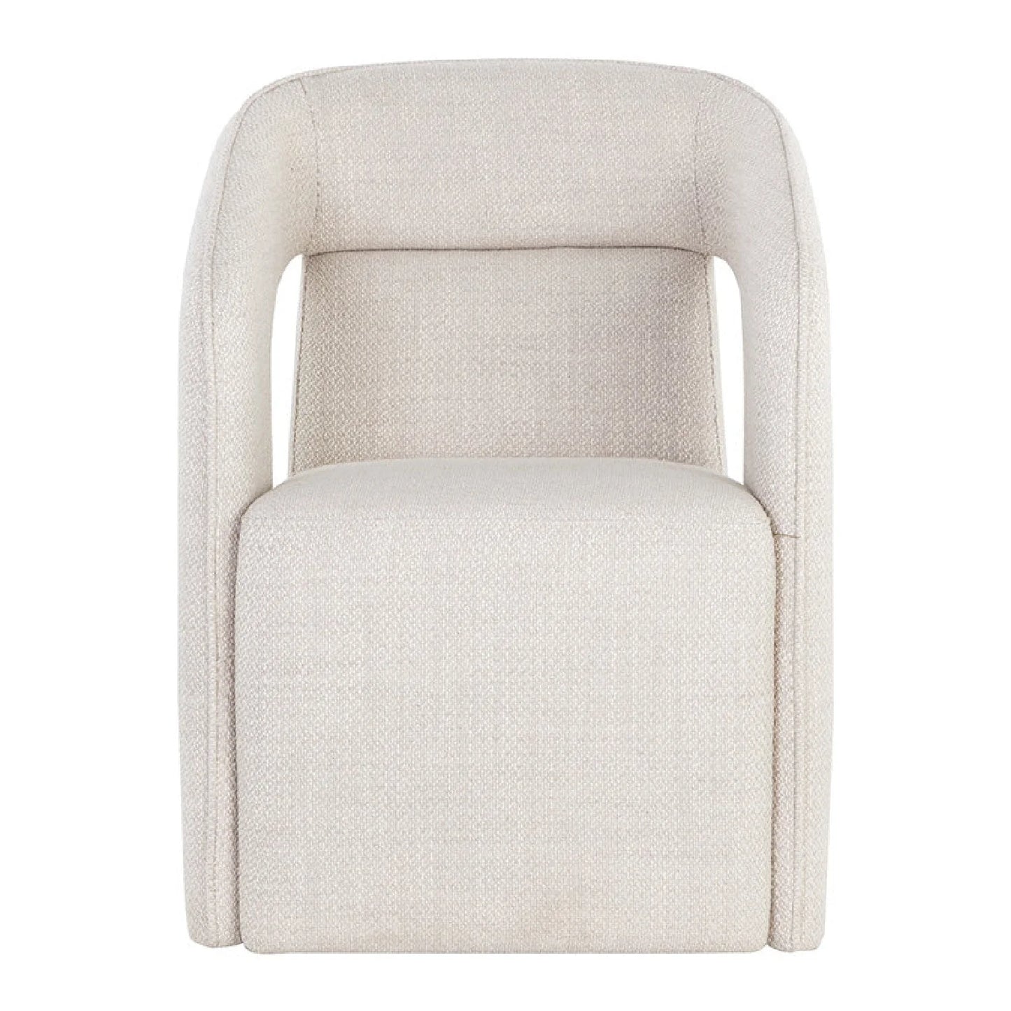 Luxury Wheeled Fabric Dining Armchair European Style for Villa