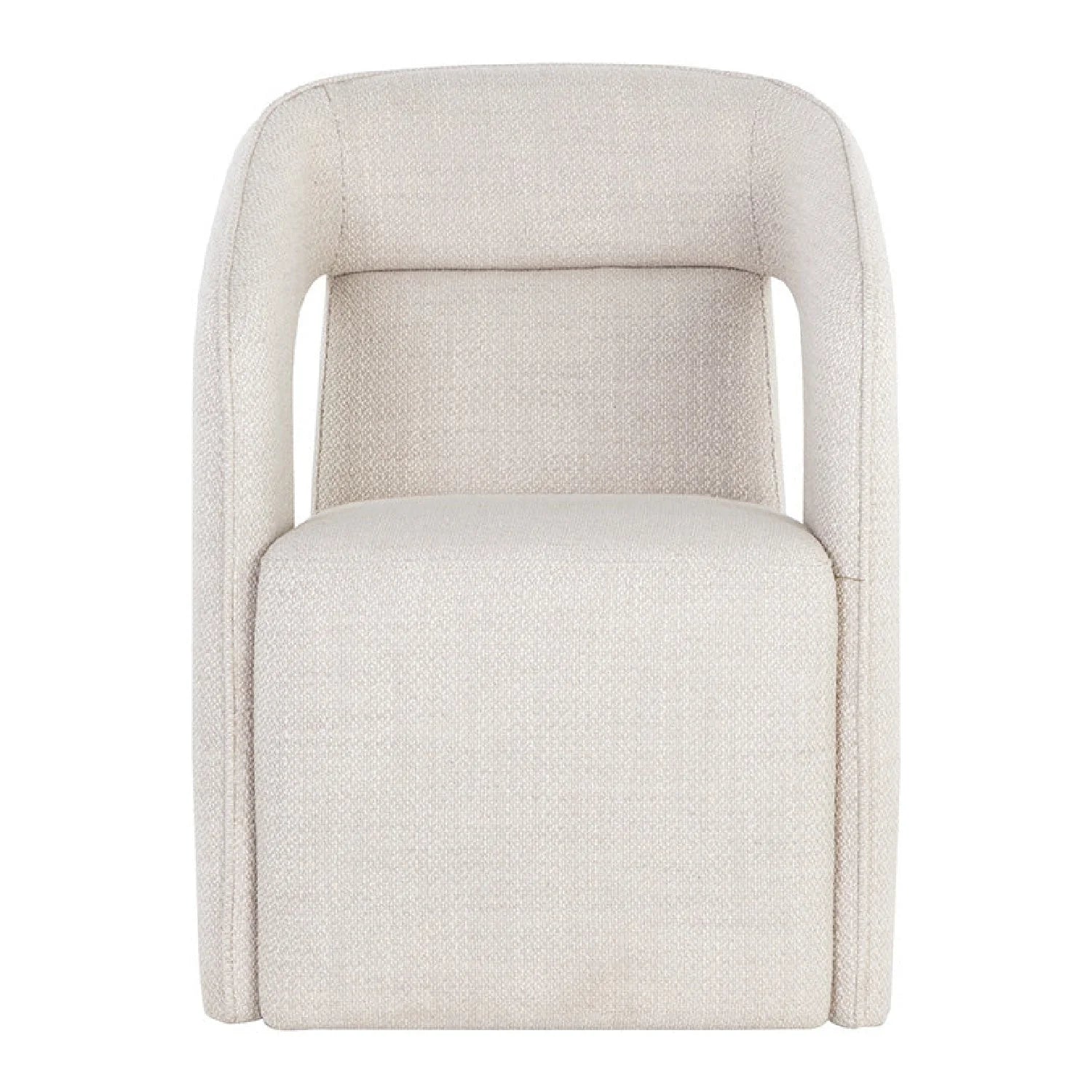 Luxury Wheeled Fabric Dining Armchair European Style for Villa