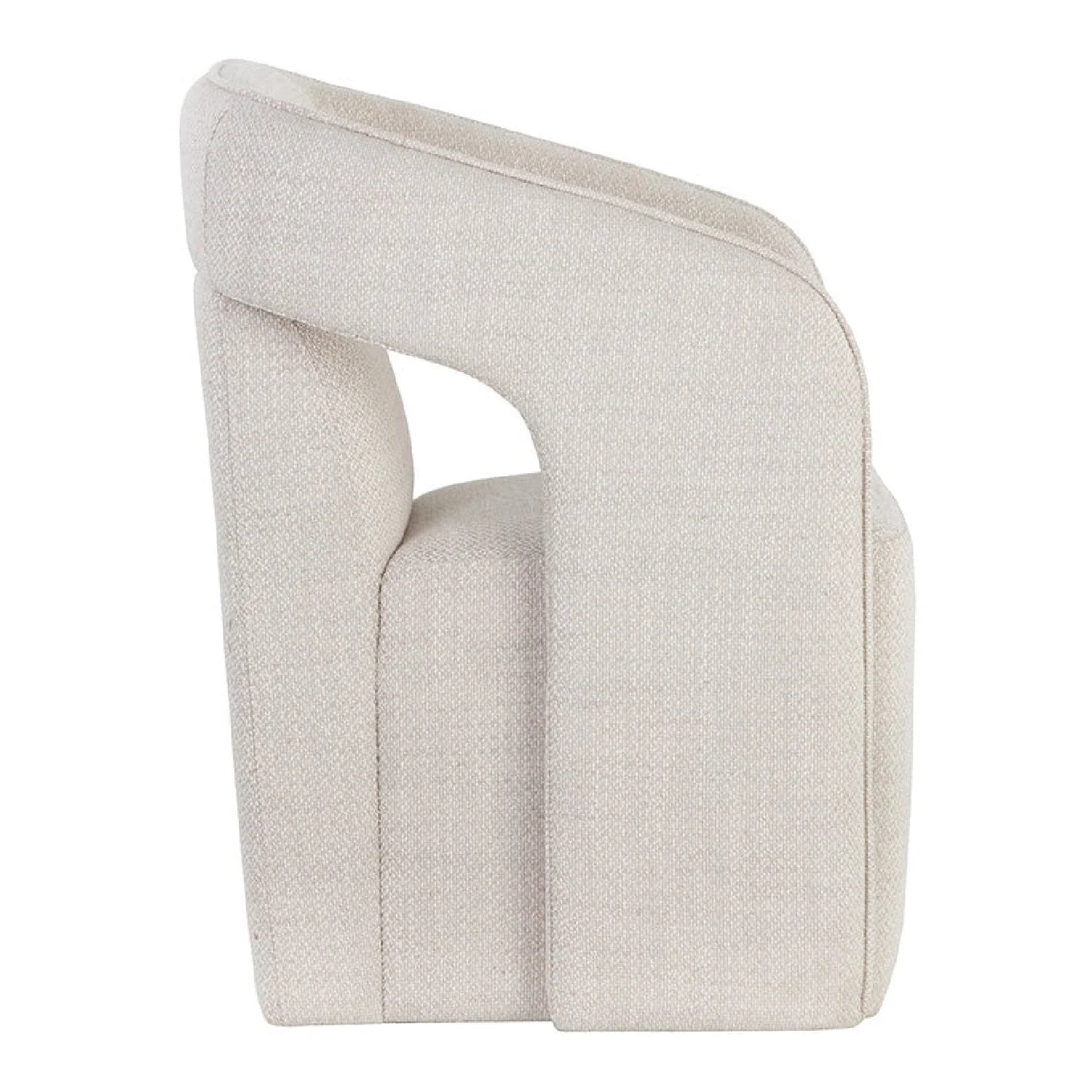 Luxury Wheeled Fabric Dining Armchair European Style for Villa