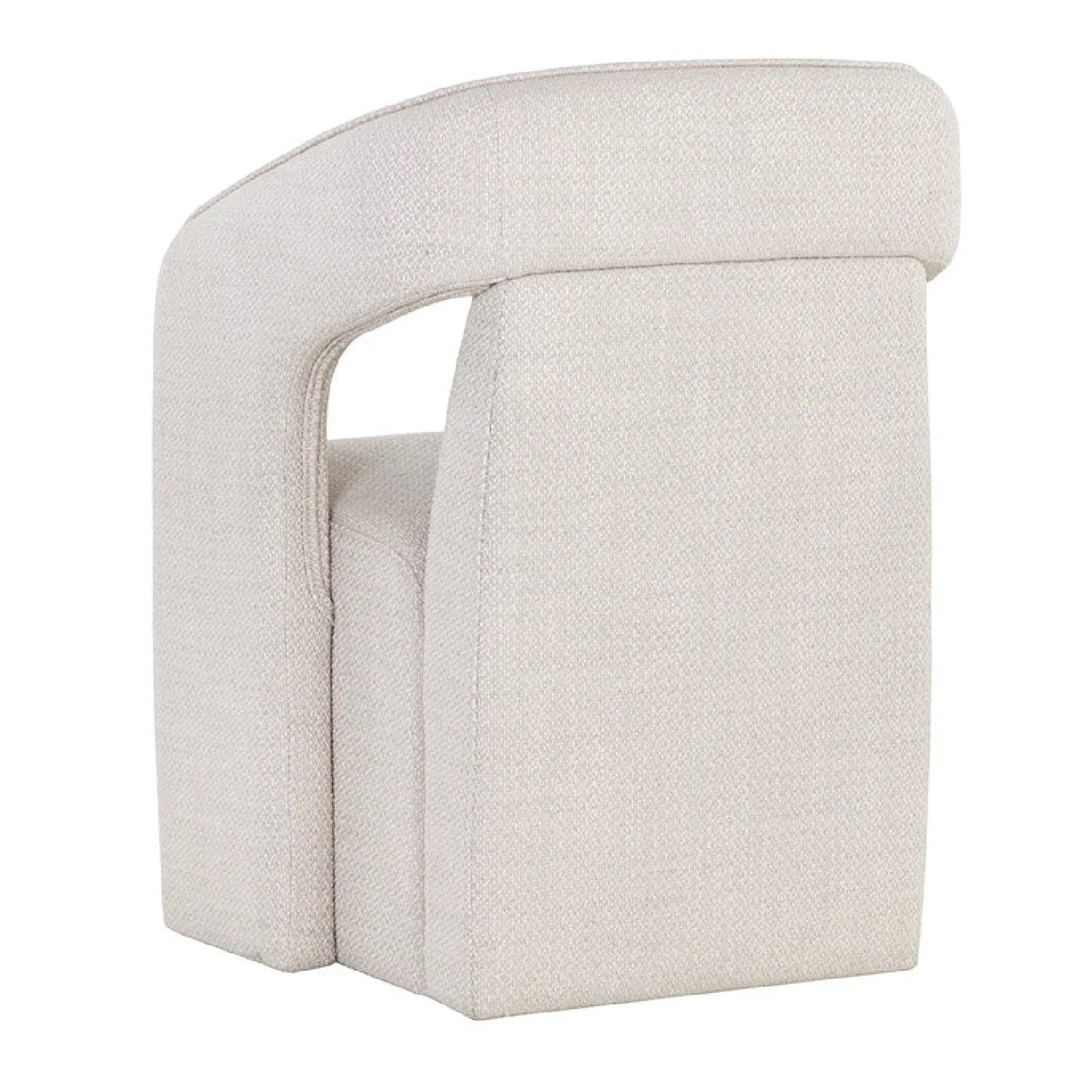 Luxury Wheeled Fabric Dining Armchair European Style for Villa