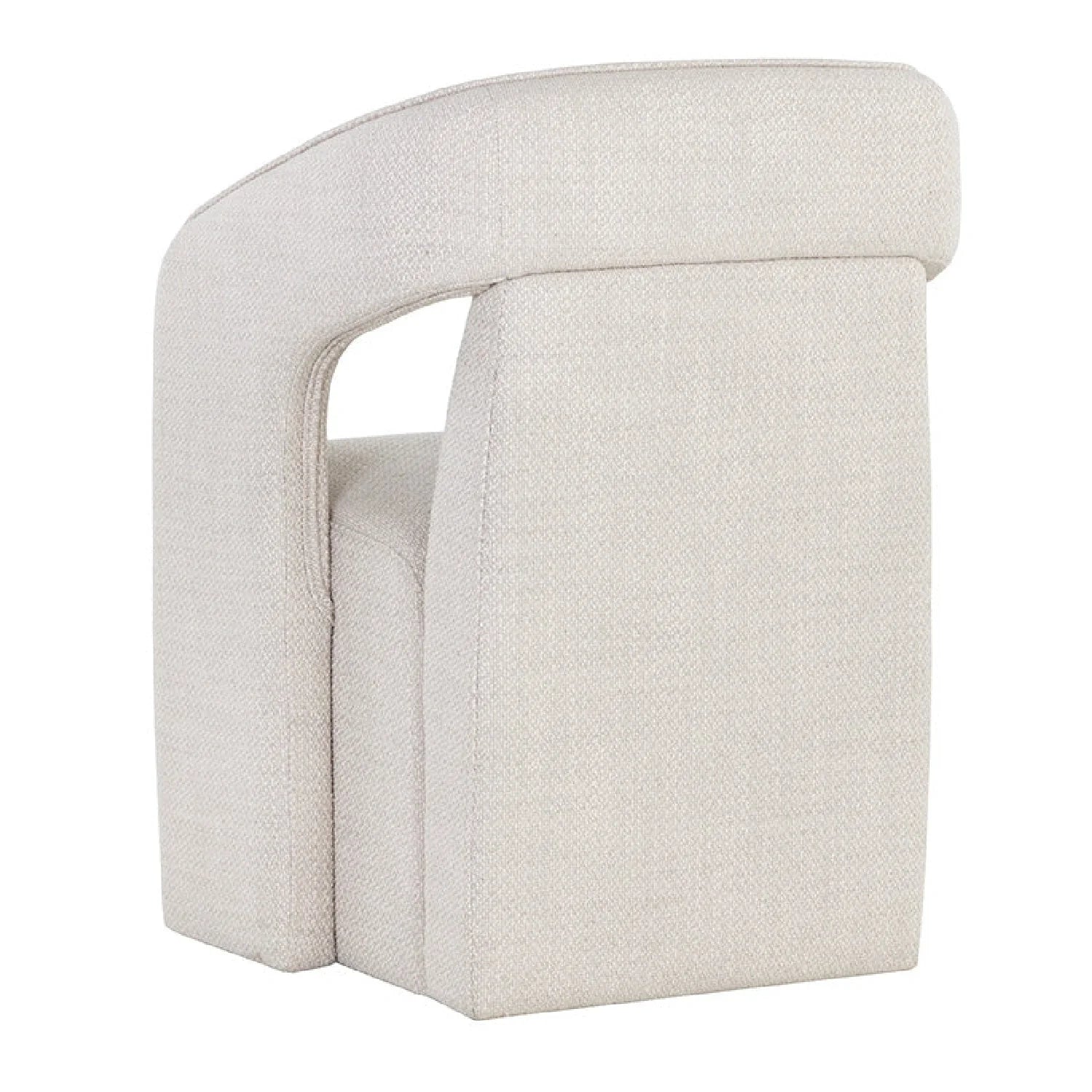 Luxury Wheeled Fabric Dining Armchair European Style for Villa