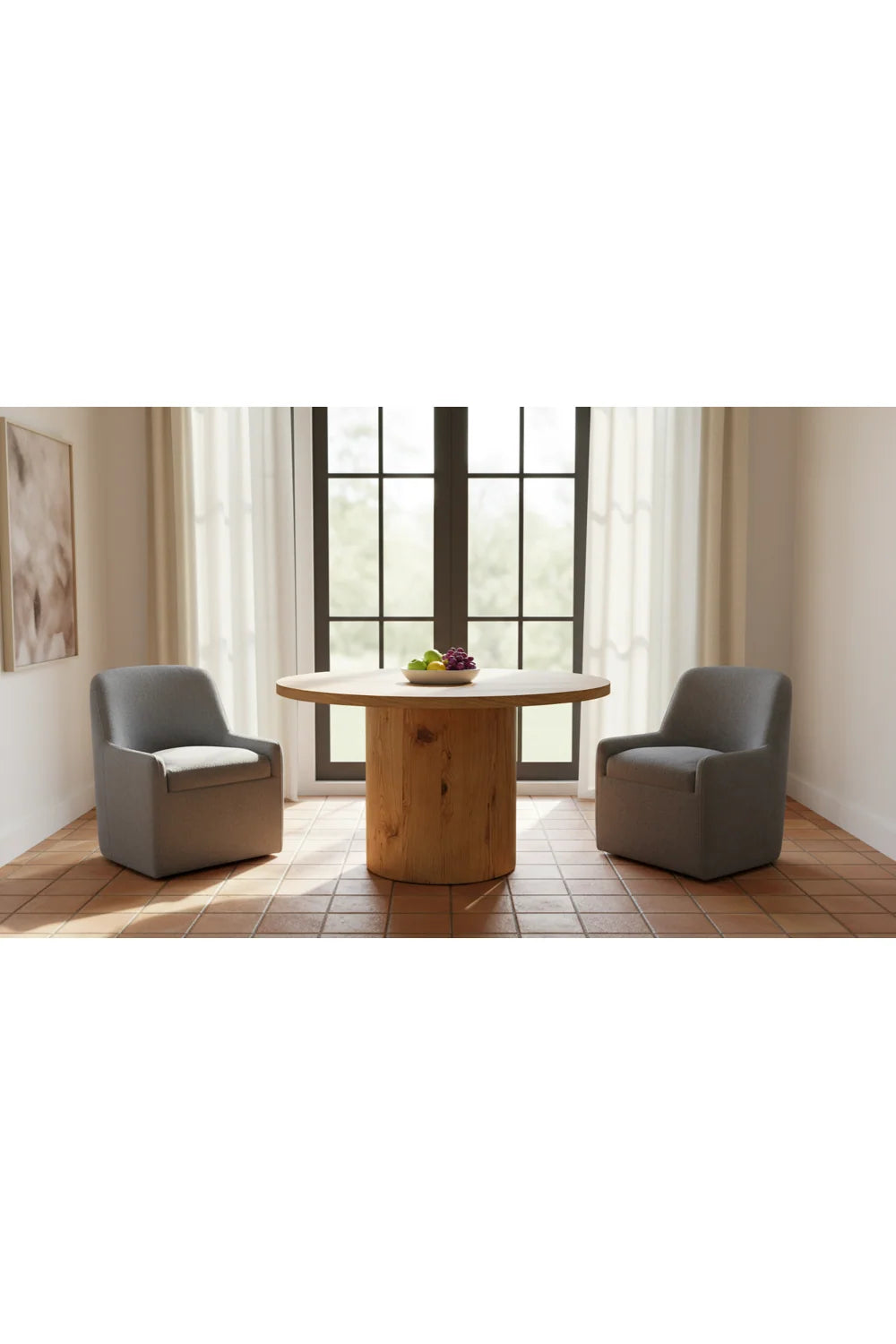 Luxury Wheeled Modern Dining Armchair European Style for Villa