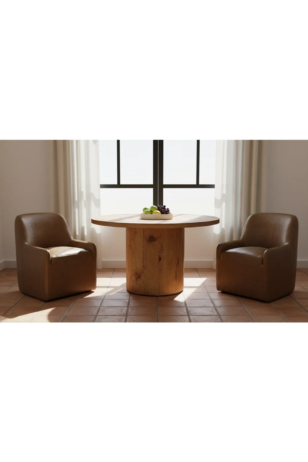 Luxury Wheeled Modern Dining Armchair European Style for Villa