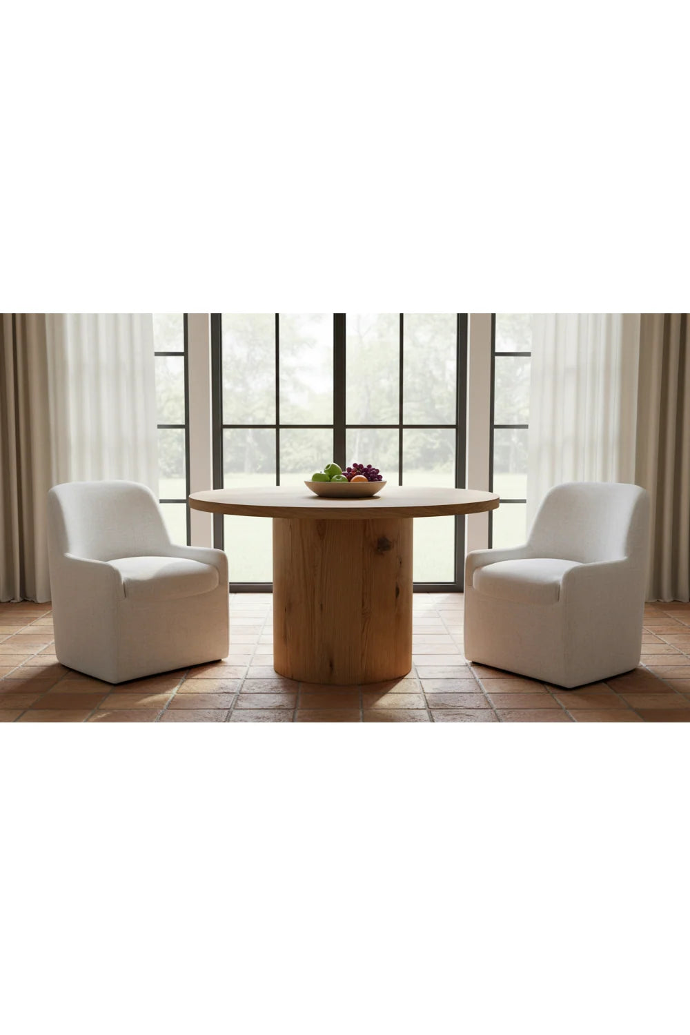 Luxury Wheeled Modern Dining Armchair European Style for Villa