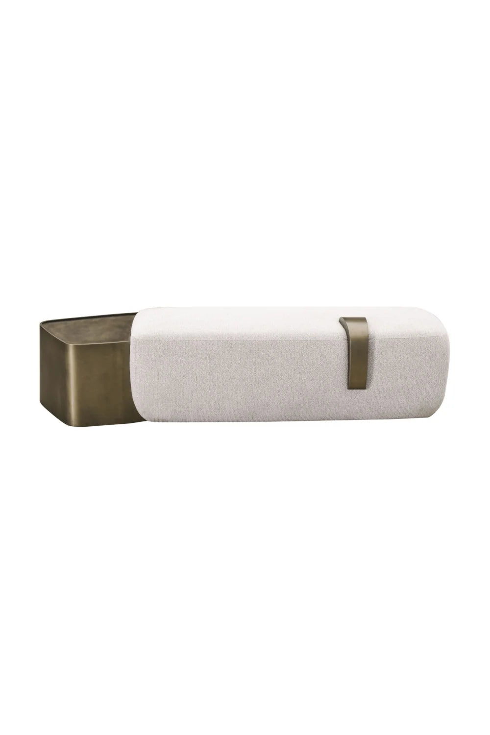 Luxury White Bench with Tray Table European Style for Villa