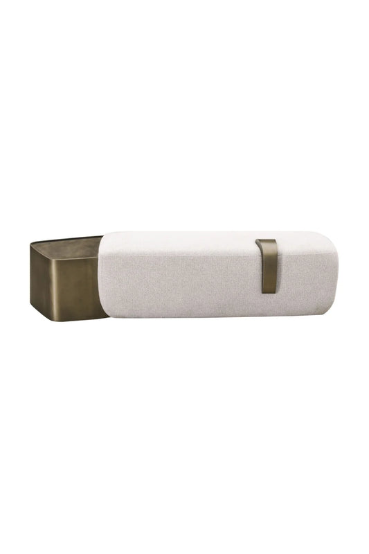Luxury White Bench with Tray Table European Style for Villa