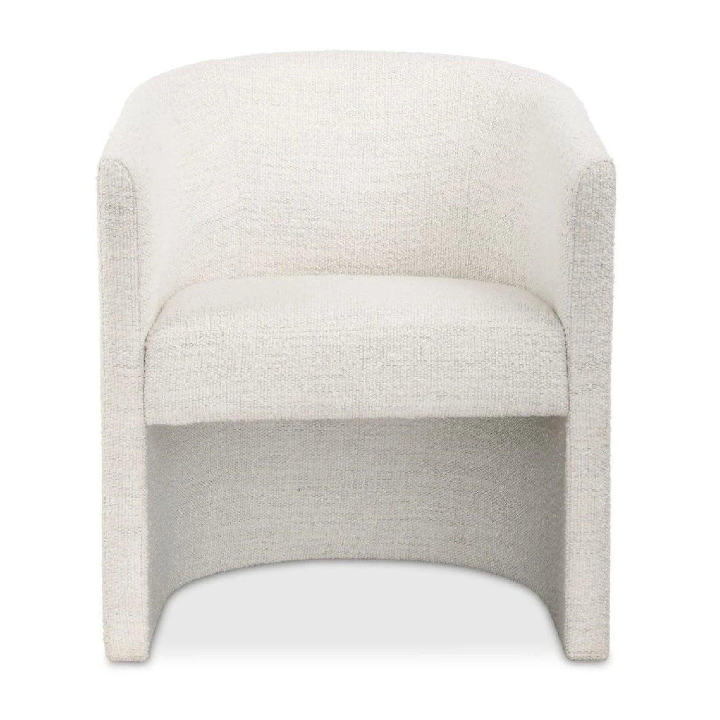 Luxury White Boucle Barrel Accent Chair Modern Italian Style for Villa