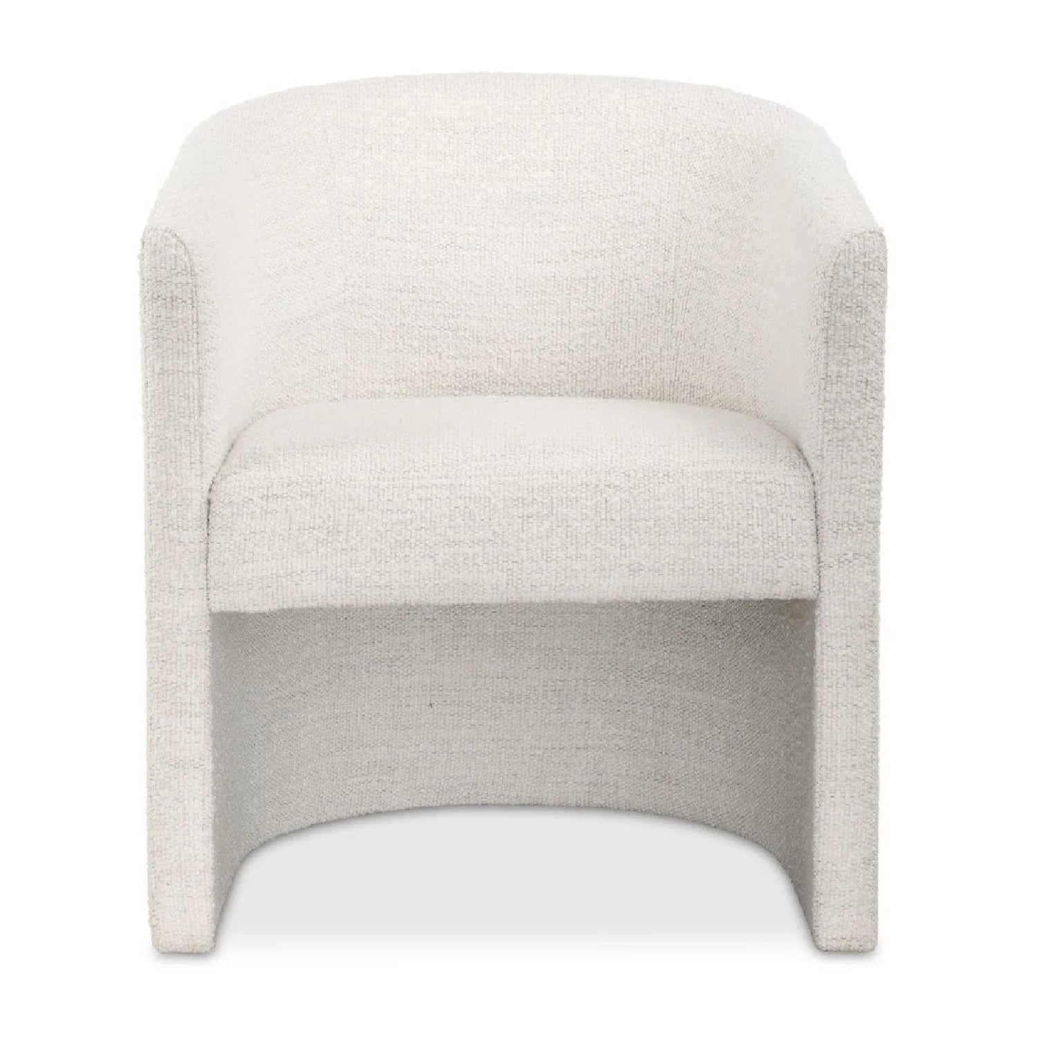 Luxury White Boucle Barrel Accent Chair Modern Italian Style for Villa