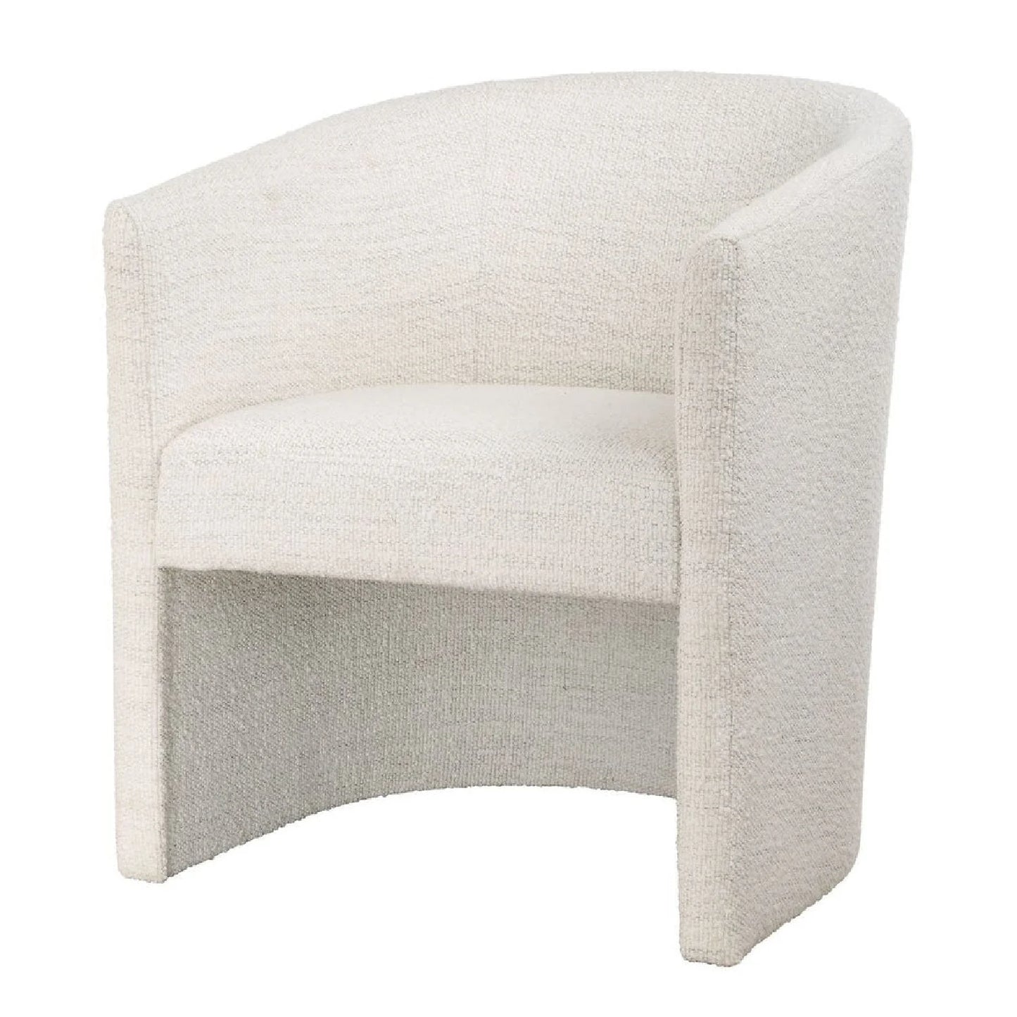 Luxury White Boucle Barrel Accent Chair Modern Italian Style for Villa