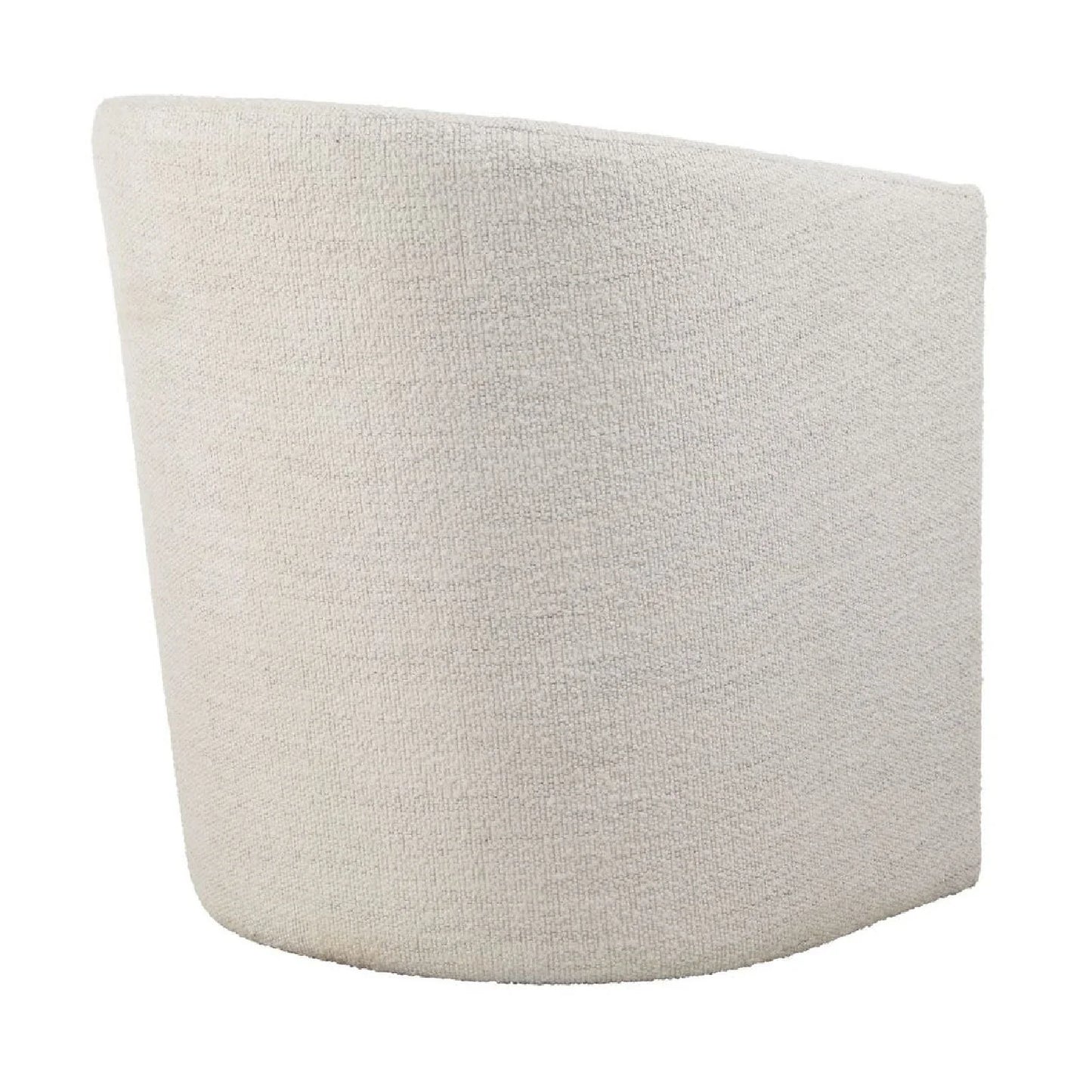 Luxury White Boucle Barrel Accent Chair Modern Italian Style for Villa