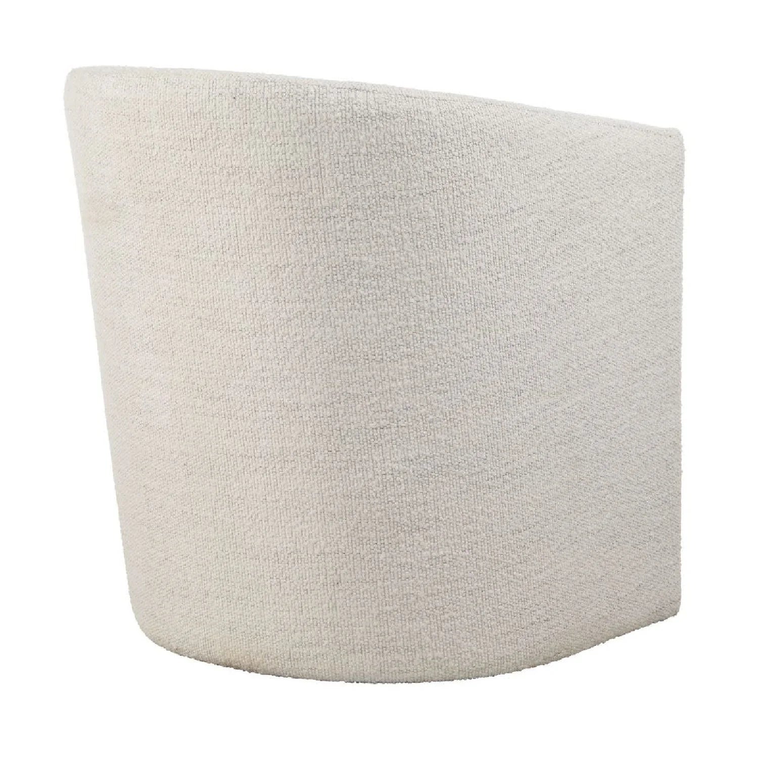 Luxury White Boucle Barrel Accent Chair Modern Italian Style for Villa
