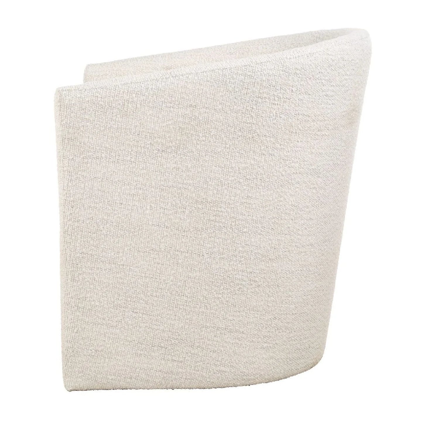 Luxury White Boucle Barrel Accent Chair Modern Italian Style for Villa